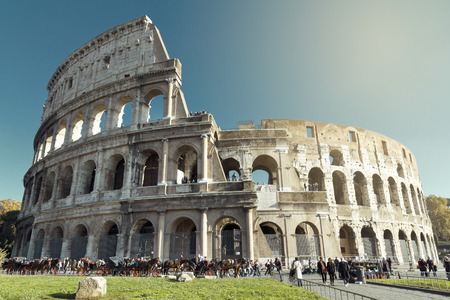 The beautiful view of the Great Colosseum, Rome, Italyの写真素材