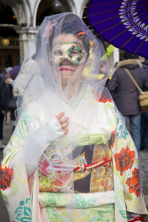Carnival of Venice, beautiful masks at St. Mark's Squareのeditorial素材