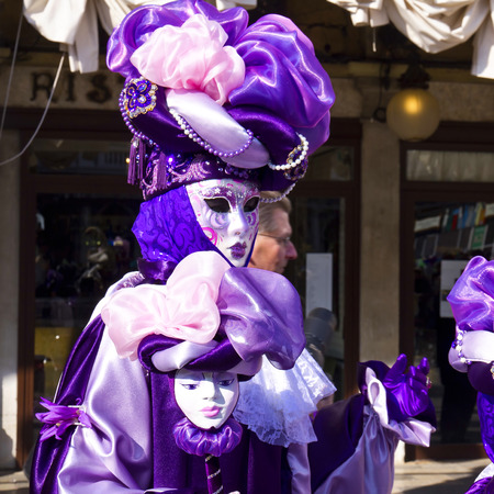 Carnival of Venice, beautiful masks at St. Mark's Squareのeditorial素材
