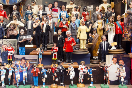 NAPLES, ITALY, August 10, 2012: Statues at the market of San Gregorio Armeno in Naplesのeditorial素材