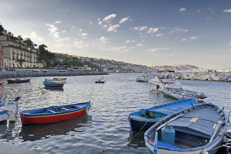 Panorama of Naples, view of Posillipo, Italyのeditorial素材
