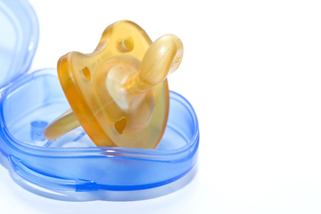 Silicone pacifier yellow inside the soother holder