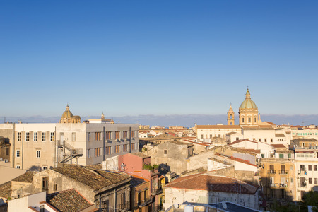 Panorama of the city of Palermo, view of the old townのeditorial素材