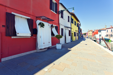 Burano island with traditional colorful housesの写真素材