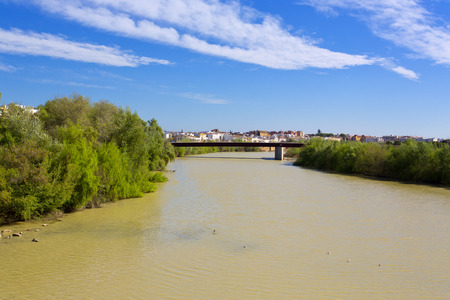 A bridge on Guadalquivir river, in Cordoba, Spainの写真素材