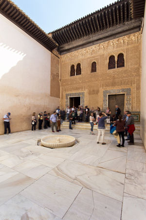 Patio del Mexuar, Court of the Council Chamber, in Alhambra, Granada, Andalusia, Spainのeditorial素材