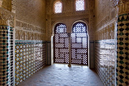 A beautiful detail of Alhambra in Granada, Andalusia, Spainのeditorial素材