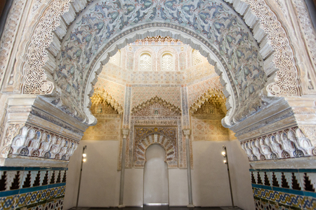 Beautiful interior of the Moorish Madrasah of Granada, Andalusia, Spainのeditorial素材