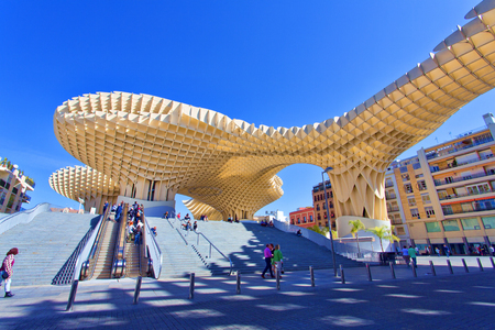 Metropol Parasol in Plaza de la Encarnacion in Sevilla, Andalusia, Spainのeditorial素材