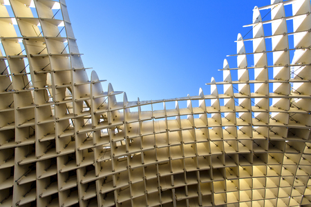 A detail of the Metropol Parasol in Seville, Andalusia, Spain のeditorial素材