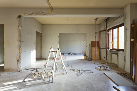 Interior photography. Apartment not renovated, room before renovationの写真素材