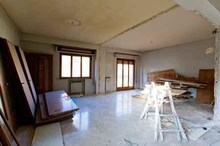 Interior photography. Apartment not renovated, room before renovationの写真素材