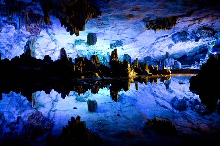 Ludi Yan, the famous cave of the cane flute in Guilin, Chinaの写真素材