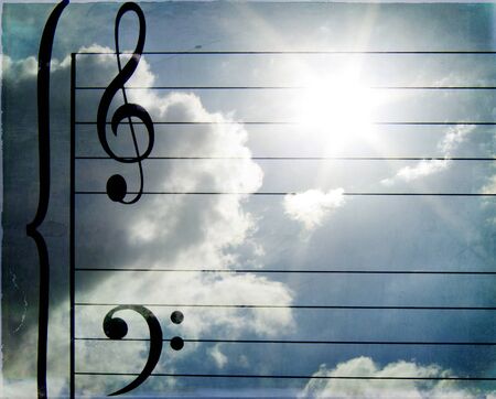 Detail of musical score, music sheet, textures, musical backgroundの写真素材