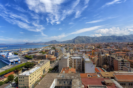 Beautiful view over the city of Palermo on a sunny dayのeditorial素材