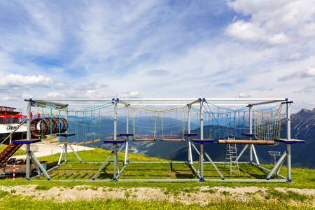 PLAN DE CORONES 2019, July 22: A beautiful view of Kronplatz (Plan de Corones) with mountain range in background, Italyのeditorial素材