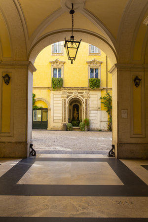 Beautiful view inside a palace in Rome, Italyのeditorial素材