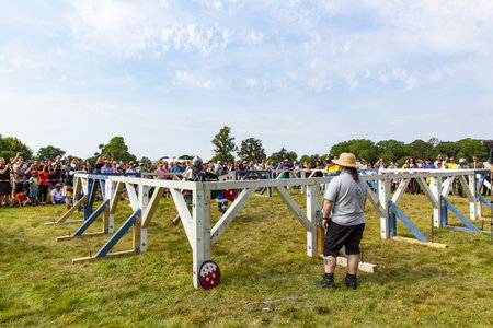 PERT, SCOTLAND 2022, August 14: Festival of Scottish sports and gymnastic activities in Perth, Scotlendのeditorial素材