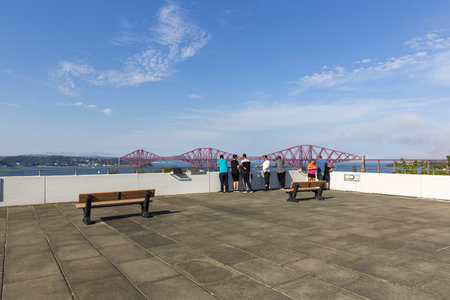 EDINBURGH, SCOTHLAND 2022, August 13: The Forth Bridge is an 1890 cantilever railway bridge over the...