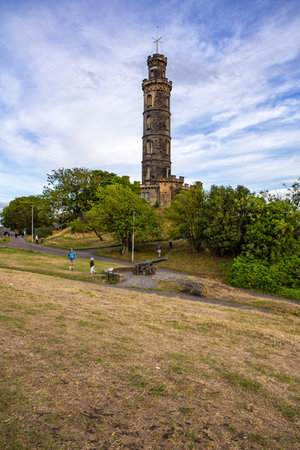 Aerial view of the city of Edinburgh from Calton Hill, Scotlandのeditorial素材