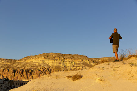 Beautiful landscape glimpse of Cavusin in Cappadocia, Turkiyeのeditorial素材