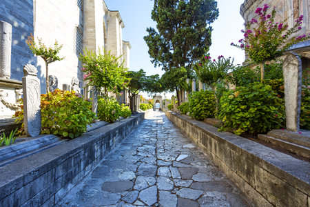 Beautiful view of the Suleymaniye Mosque, Suleymaniye Camii, in Istanbul, Turkiyeのeditorial素材