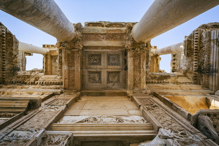 Beautiful view of Ephesus, a very important archaeological site in southwestern Turkeyのeditorial素材