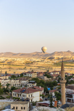 CAVUSIN, TURKEY 2023 August 08: The balloon flight, the great tourist attraction of Cappadocia. Cappadocia is known worldwide as the best place to fly with hot air balloonsのeditorial素材