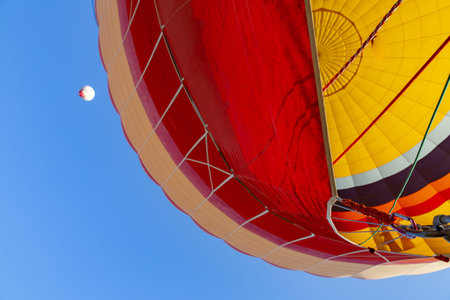 The balloon flight, the great tourist attraction of Cappadocia. Cappadocia is known worldwide as the best place to fly with hot air balloonsの写真素材