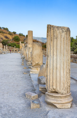 Beautiful view of Ephesus, a very important archaeological site in southwestern Turkeyの写真素材