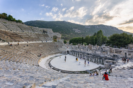 Beautiful view of Ephesus, a very important archaeological site in southwestern Turkeyの写真素材