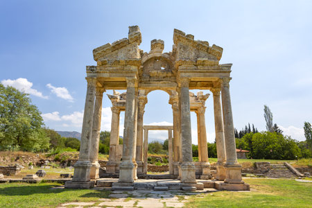 Aphrodisias is a Greco-Hellenistic city of Caria, in the Meander Valley, in Turkeyの写真素材