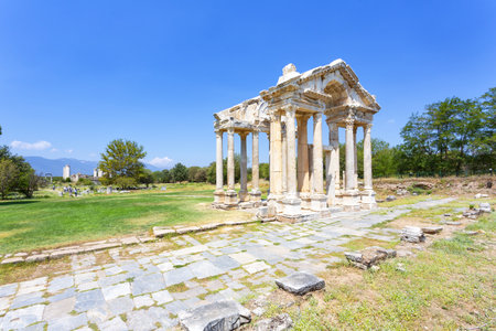 Aphrodisias is a Greco-Hellenistic city of Caria, in the Meander Valley, in Turkeyの写真素材