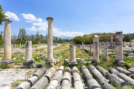 Aphrodisias is a Greco-Hellenistic city of Caria, in the Meander Valley, in Turkeyの写真素材