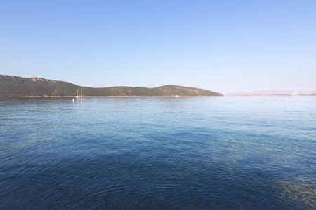 Beautiful view of Bodrum sea in Turkiye at dawnの写真素材