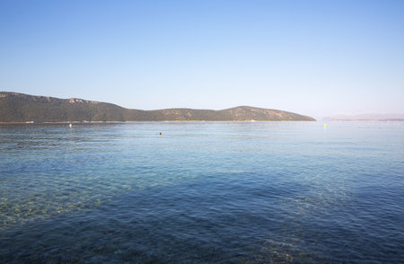 Beautiful view of Bodrum sea in Turkiye at dawnの写真素材