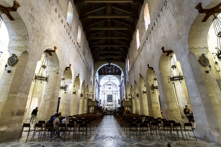 SYRACUSE, SICILY 2023 November 04: Beautiful view of the Metropolitan Cathedral of the Nativity of...
