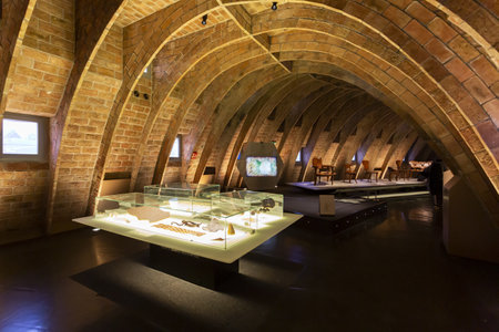 BARCELONA, SPAIN - 4 January, 2024: Modernist house Casa Mila also known as La Pedrera designed by Antoni Gaudiの写真素材