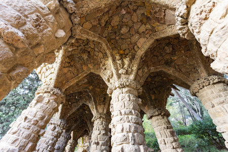 Park Guell in Barcelona, Spain. Famous travel destinationの写真素材