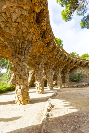 Park Guell in Barcelona, Spain. Famous travel destinationの写真素材