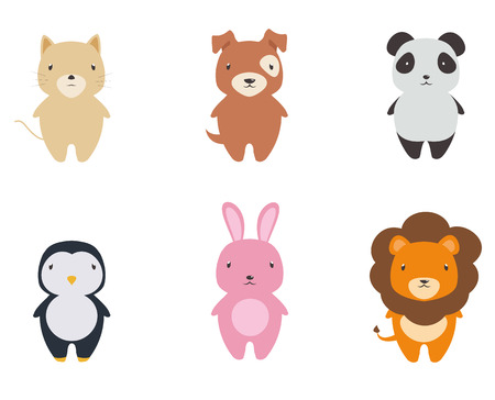 Cute Animal Vector Setのイラスト素材