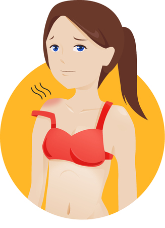 Sunburnt Woman Clipartのイラスト素材
