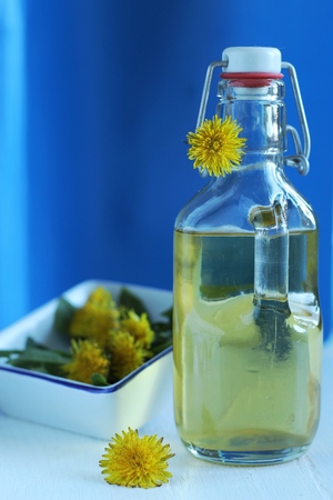 dandelion syrup - natural medicineの写真素材