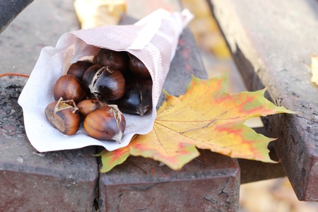 roasted chestnutsの写真素材