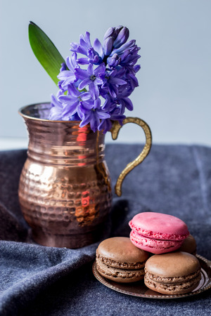 hyacinth fresh and delicious french macaronsの写真素材