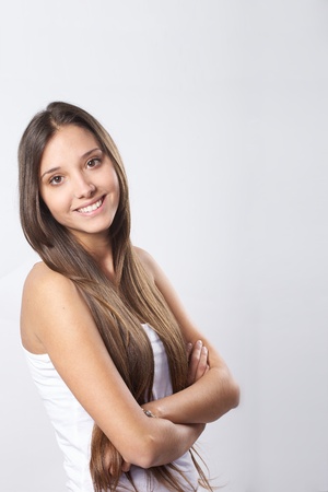 Beautiful Smile in White Backgroundの写真素材
