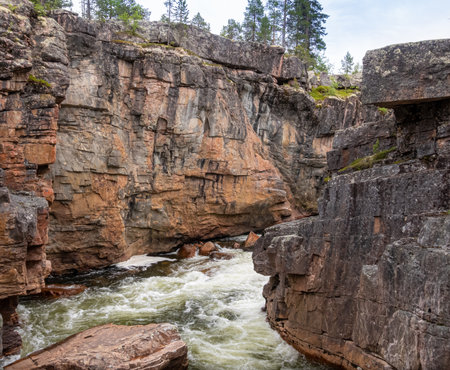 Canyon in the Reisa Dalen national Park, Norwayの写真素材