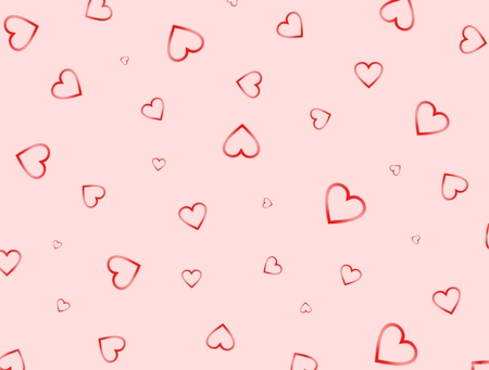 Red hearts on a pink backgroundのイラスト素材