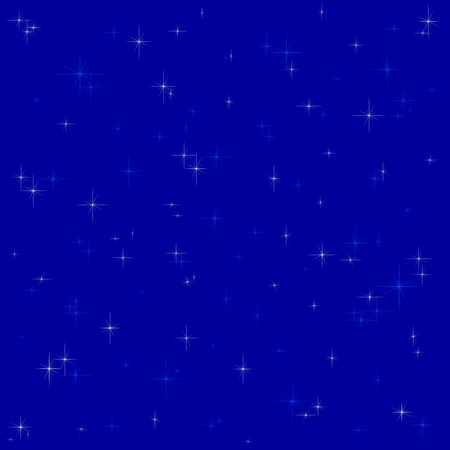 Dark blue background with glistening white and blue starsのイラスト素材