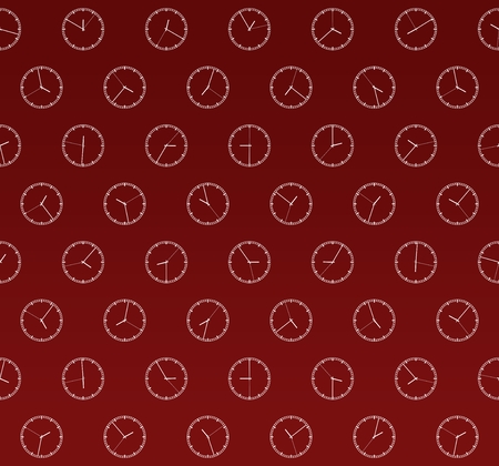 Background of white round hanging with a clock dial with large and small hour hand and second hand...